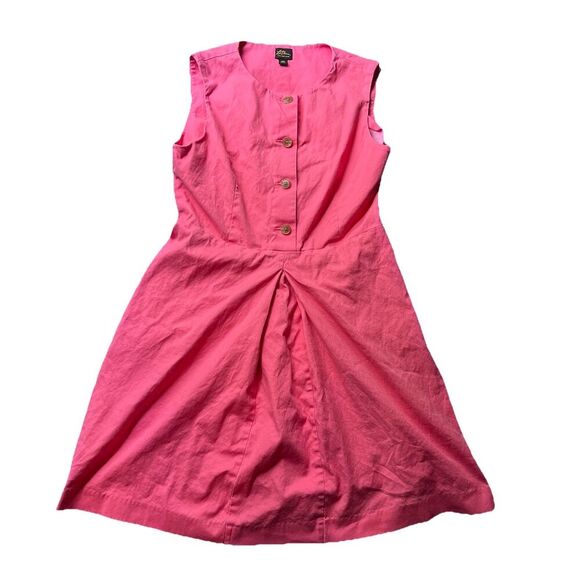 L.L. Bean Dresses & Skirts - LL Bean Freeport Maine Button Front Sleeveless Pleated Dress Salmon Size 12P